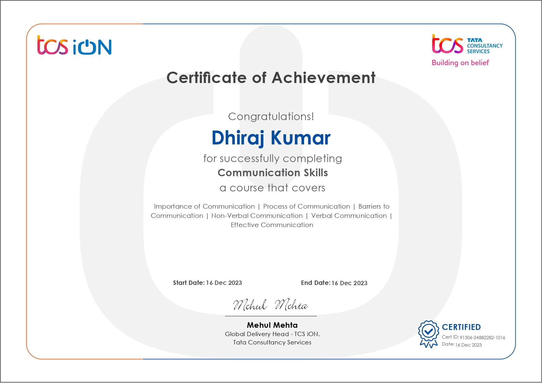 Certification 14